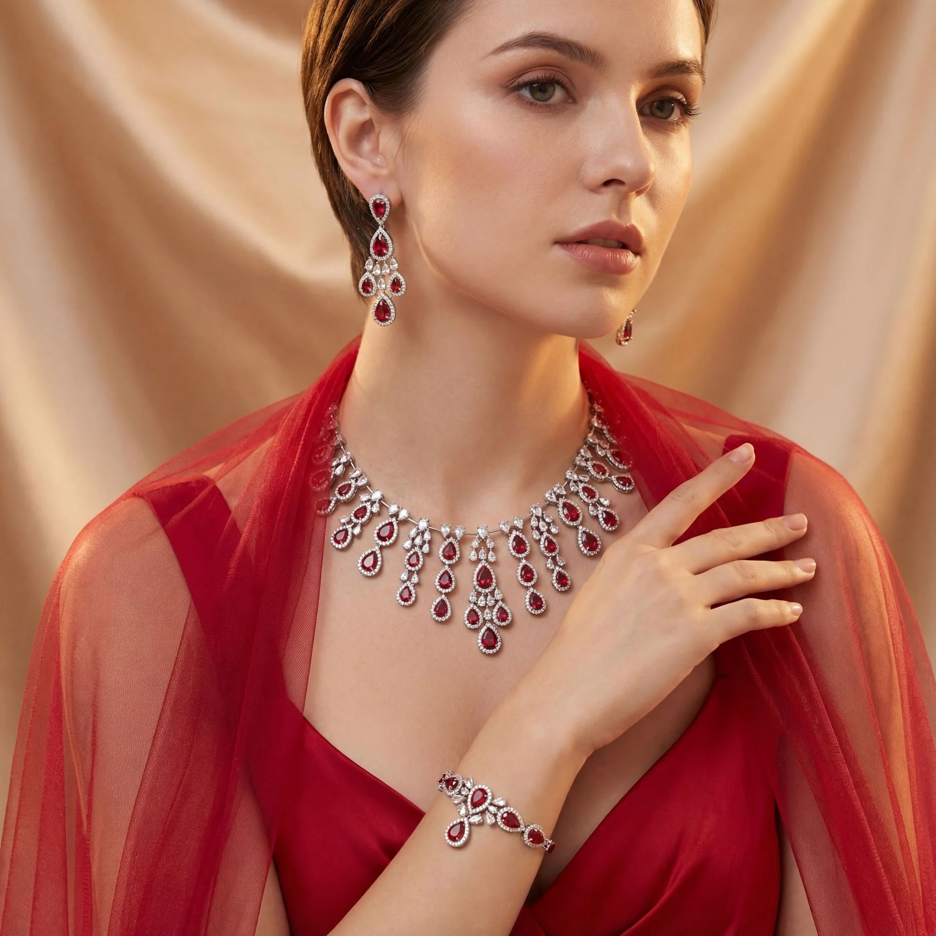 European Luxury Water Drop Color Zircon Jewelry Set, Elegant Necklace & Earrings for Women, Ideal for Bride & Dinner Party
European Luxury Water Drop Color Zircon Jewelry Set, Elegant Necklace & Earrings for Women, Ideal for Bride & Dinner Party