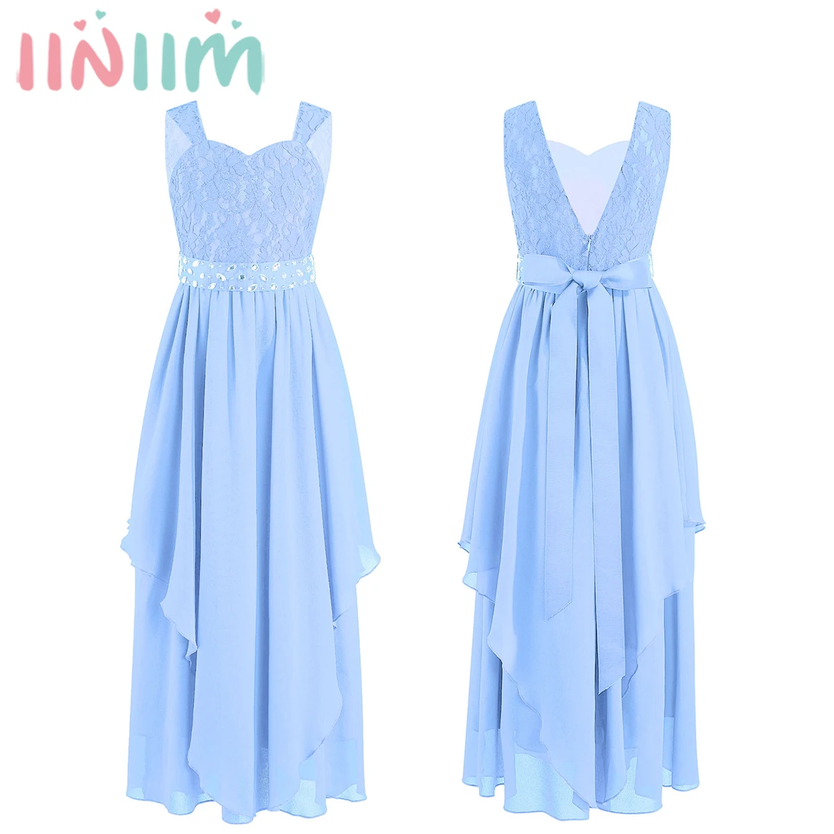Kid Girl Lace Bodice Chiffon Party Dress with Beaded Sash Heart-shape Neck Sleeveless Cascading Ruffle Dresses for Wedding Stage
Kid Girl Lace Bodice Chiffon Party Dress with Beaded Sash Heart-shape Neck Sleeveless Cascading Ruffle Dresses for Wedding Stage