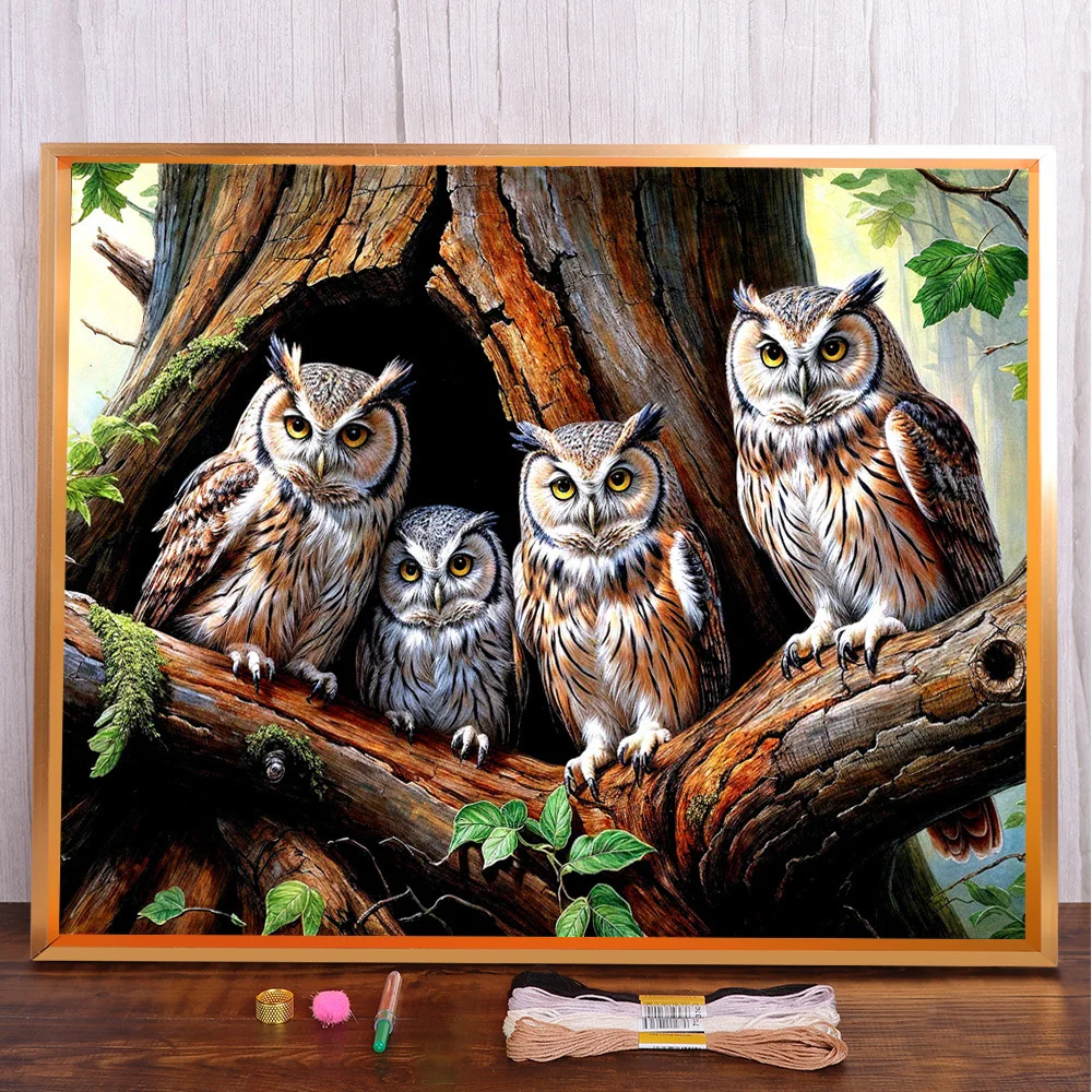 Owl Family Printed Fabric 11CT Cross-Stitch Embroidery Kit DMC Threads Handiwork Knitting Hobby Craft Counted For Adults Magic
Owl Family Printed Fabric 11CT Cross-Stitch Embroidery Kit DMC Threads Handiwork Knitting Hobby Craft Counted For Adults Magic