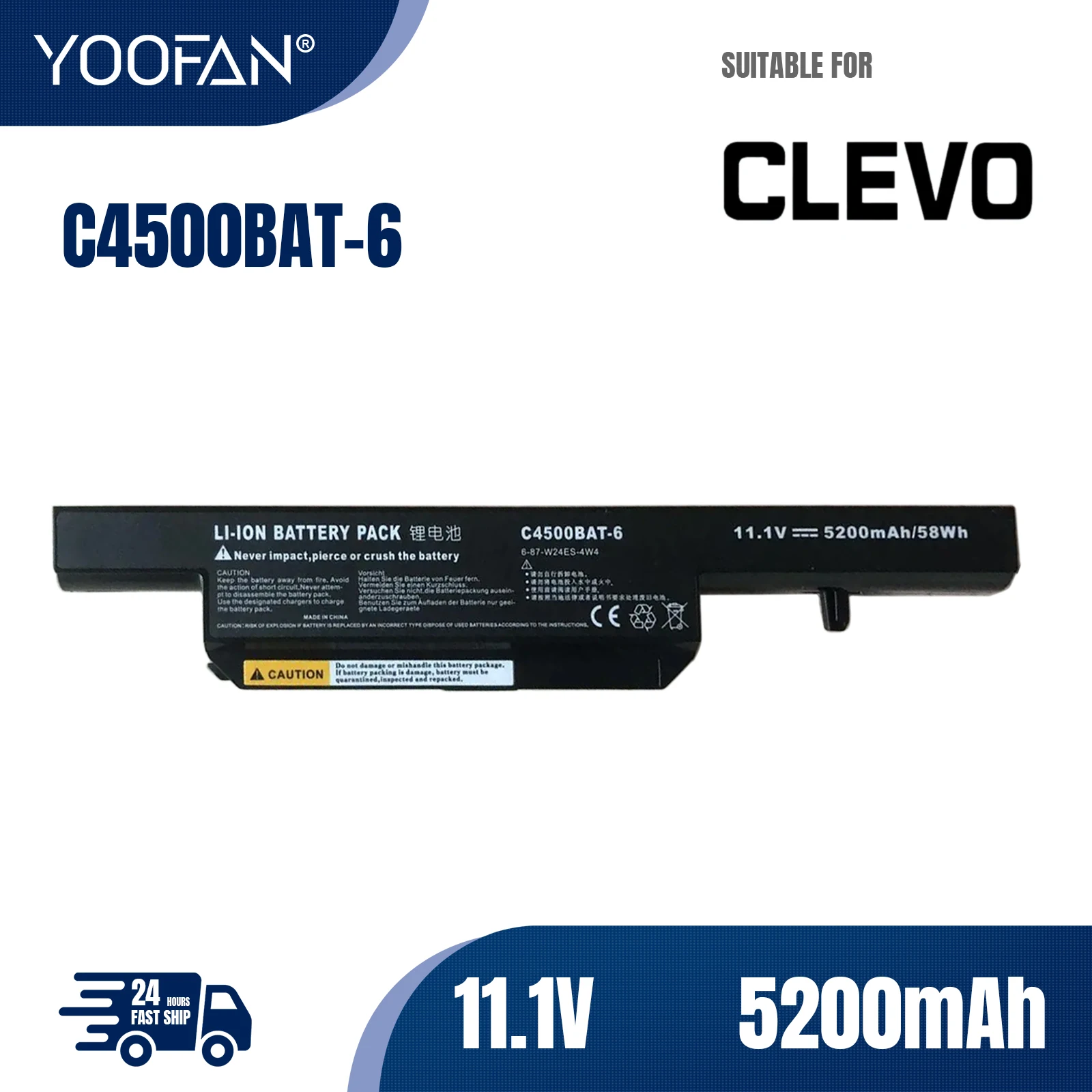 YOOFAN Портативная батарея для Clevo C4500BAT-6, C4500BAT 6, C4500BAT6, B4100M, B4105, B5100M, B5130M, B7110, C4100
YOOFAN Портативная батарея для Clevo C4500BAT-6, C4500BAT 6, C4500BAT6, B4100M, B4105, B5100M, B5130M, B7110, C4100