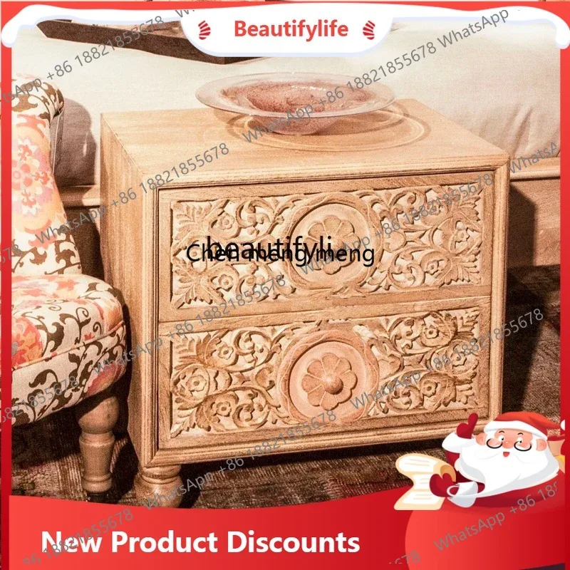 Retro hand-carved bedside table American solid wood drawer old chest cabinet locker 3001
Retro hand-carved bedside table American solid wood drawer old chest cabinet locker 3001