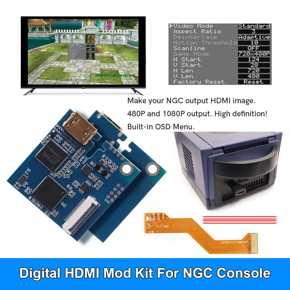 Hispeedido Internal NGC Digital HDMI MOD Kit Digital to Digital HDMI Mod Kit For NGC GameCube Console
Hispeedido Internal NGC Digital HDMI MOD Kit Digital to Digital HDMI Mod Kit For NGC GameCube Console