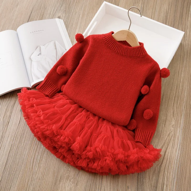 Girls' sweater, Christmas dress, children's clothing, round neck fleece and thickened princess dress, two-piece set, puffy dress
Girls' sweater, Christmas dress, children's clothing, round neck fleece and thickened princess dress, two-piece set, puffy dress