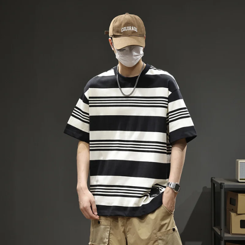 BG010173 Summer new striped fashion casual trend men's short-sleeved casual men's T-shirt
BG010173 Summer new striped fashion casual trend men's short-sleeved casual men's T-shirt