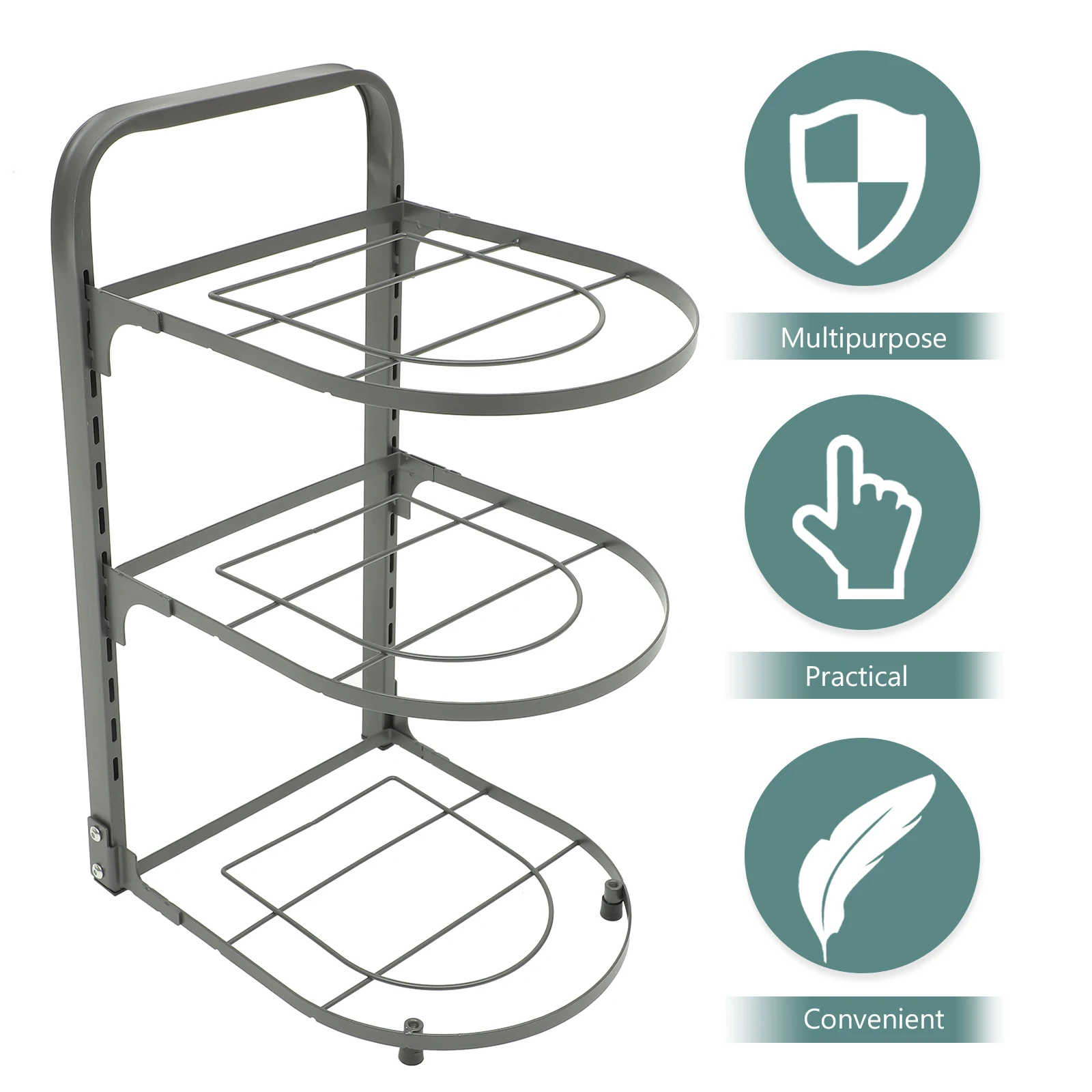 Foldable Kitchen Organizer Rack Large Capacity Carbon Steel Pan Holder Under Sink Round Grey Multi-layer Storage
Foldable Kitchen Organizer Rack Large Capacity Carbon Steel Pan Holder Under Sink Round Grey Multi-layer Storage