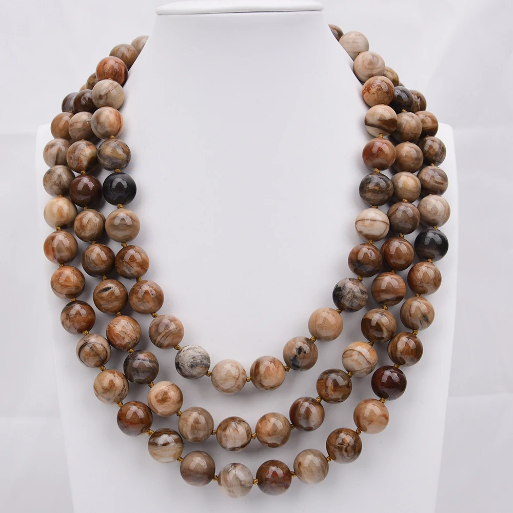 G-G 3 Rows Heavy Jewelry Natural Mix Color Petrified wood Stone Necklace Handmade For Lady
G-G 3 Rows Heavy Jewelry Natural Mix Color Petrified wood Stone Necklace Handmade For Lady