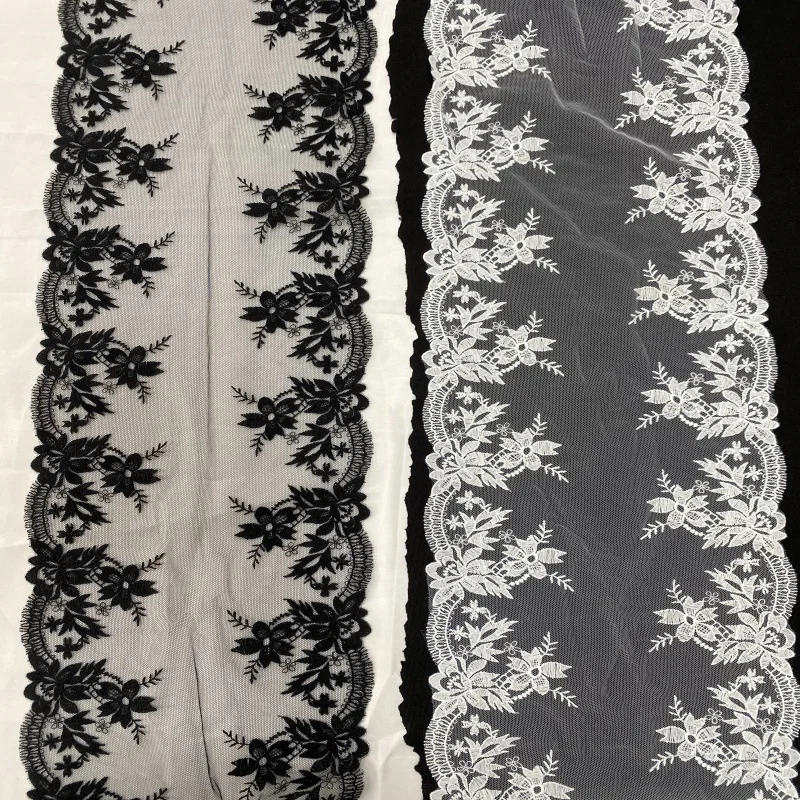 30Yards Floral White Black Embroidered Lace Trims Skirt Hem For Clothing Accessories Dress Sewing Applique Costume Lingerie
30Yards Floral White Black Embroidered Lace Trims Skirt Hem For Clothing Accessories Dress Sewing Applique Costume Lingerie