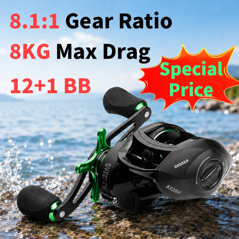 CHILENT Baitcaster Reel Fishing Wheel 12+1BB 8.1:1 Gear Ratio 8Kg Max Drag For Freshwater Saltwater Special Price Iteam
CHILENT Baitcaster Reel Fishing Wheel 12+1BB 8.1:1 Gear Ratio 8Kg Max Drag For Freshwater Saltwater Special Price Iteam
