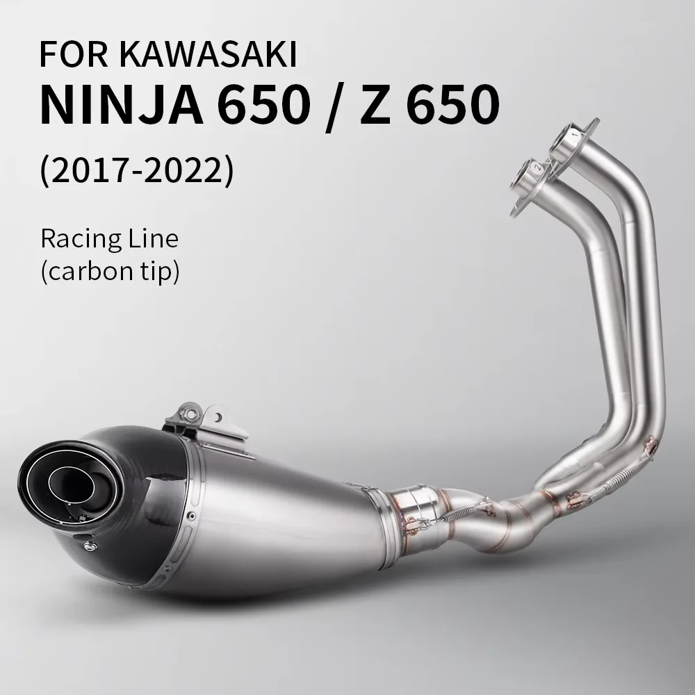For Kawasaki Ninja650 Z650 2017-2023 Full System Motorcycle Exhaust Escape Moto Front Link Pipe with Carbon Tip Muffler
For Kawasaki Ninja650 Z650 2017-2023 Full System Motorcycle Exhaust Escape Moto Front Link Pipe with Carbon Tip Muffler