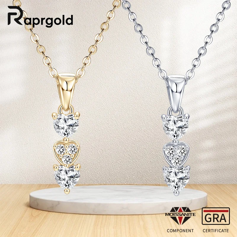 RAPRGOLD GRA Certified Heart Cut Moissanite Pendant Necklace for Women 925 Sterling Silver Chains Wedding Neck Fine Jewelry Gift
RAPRGOLD GRA Certified Heart Cut Moissanite Pendant Necklace for Women 925 Sterling Silver Chains Wedding Neck Fine Jewelry Gift