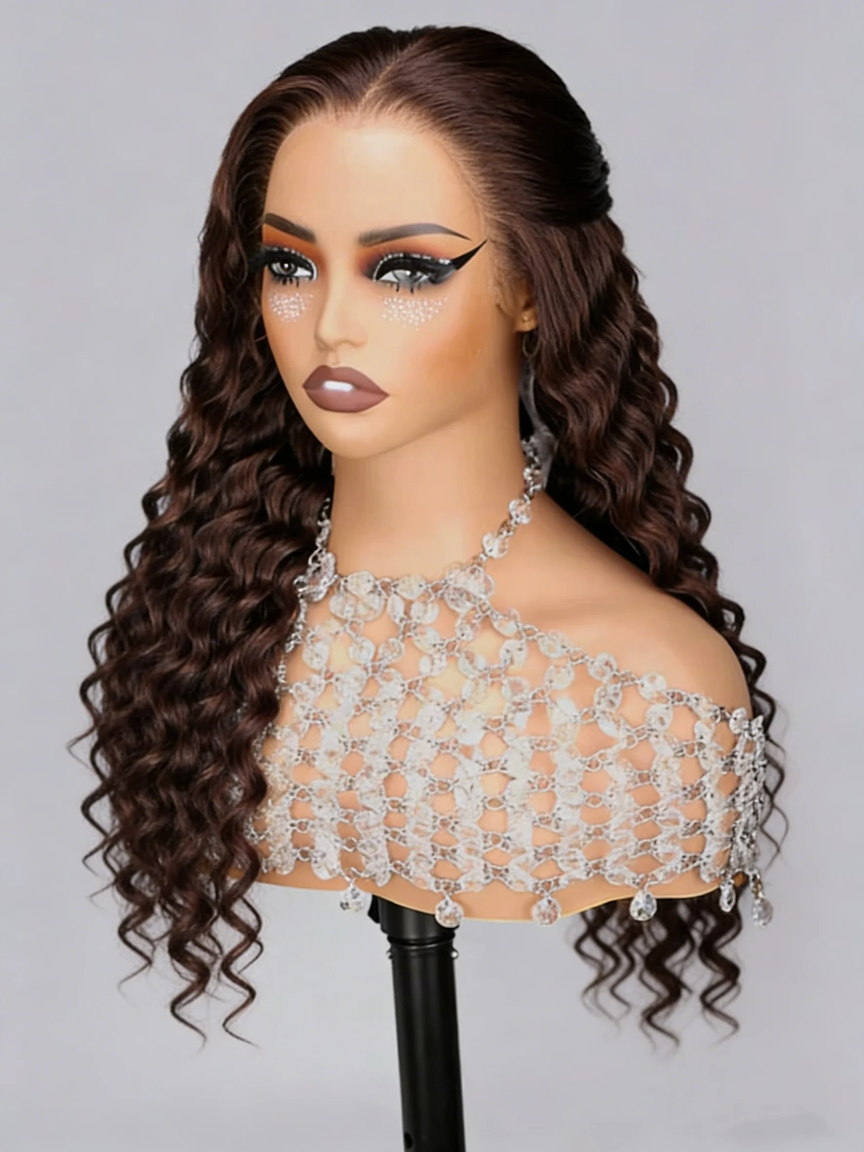 24inch Deep Curly 13x6 Hd Lace Frontal Wig 13x4 Lace Frontal Water Wave Chocolate Brown Human Hair Wig 4# Colored Brazilian Hair
24inch Deep Curly 13x6 Hd Lace Frontal Wig 13x4 Lace Frontal Water Wave Chocolate Brown Human Hair Wig 4# Colored Brazilian Hair
