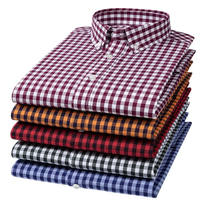 New Pure Cotton Small Plaid Shirt, Checkered Slightly Elastic Spring and Autumn Long Sleeved Youth Shirt
New Pure Cotton Small Plaid Shirt, Checkered Slightly Elastic Spring and Autumn Long Sleeved Youth Shirt