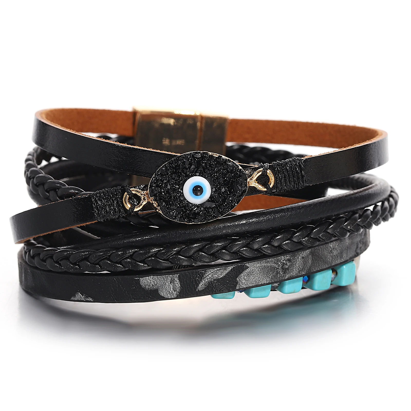 Amorcome Resin Beads Evil Eye Bracelets for Women Men Natural Stones Charm Braided Leather Wrap Bracelet Femme Party Jewelry
Amorcome Resin Beads Evil Eye Bracelets for Women Men Natural Stones Charm Braided Leather Wrap Bracelet Femme Party Jewelry