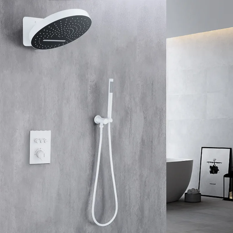 Modern Simple 3-Hole In-wall Intelligent Constant Temperature Concealed Shower Set All Copper Black Hot Cold Rain Faucet
Modern Simple 3-Hole In-wall Intelligent Constant Temperature Concealed Shower Set All Copper Black Hot Cold Rain Faucet