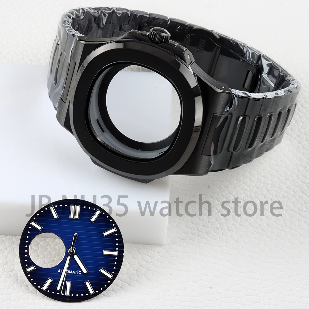 40MM Black Watch Case 316L Steel for Modification Nautilus NH35 NH36 NH38 Movement Green Luminous for 29.8mm Watch Dial Hands
40MM Black Watch Case 316L Steel for Modification Nautilus NH35 NH36 NH38 Movement Green Luminous for 29.8mm Watch Dial Hands