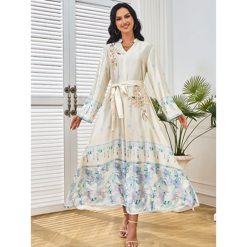Mt227 Dubai Middle East Dress Turkish White Bow Tie Decorative Robe Large Swing Dress Formal Dress
Mt227 Dubai Middle East Dress Turkish White Bow Tie Decorative Robe Large Swing Dress Formal Dress