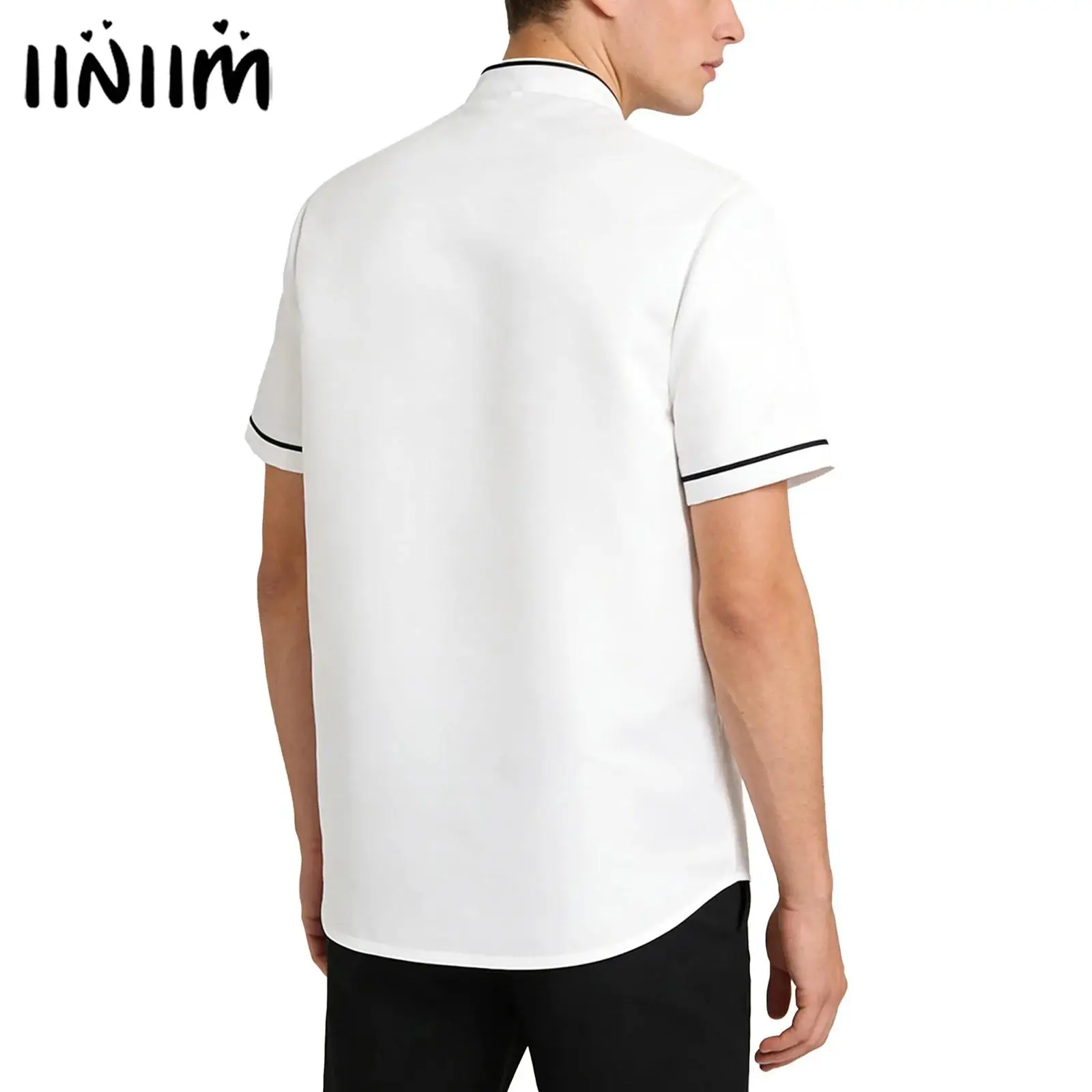 Mens Barber Smock T-shirt Chest Big Flap Pocket Side Button-down Salon Hair Wear Curved Hem Shirt Workwear Classic Chef Costume
Mens Barber Smock T-shirt Chest Big Flap Pocket Side Button-down Salon Hair Wear Curved Hem Shirt Workwear Classic Chef Costume