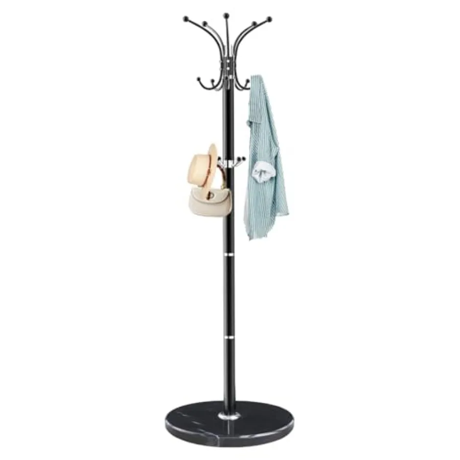 Metal Coat Rack Stand Modern Coat Rack Freestanding with Natural Marble Base 360° Rotary Design Coat Racks with 14 Hooks Black
Metal Coat Rack Stand Modern Coat Rack Freestanding with Natural Marble Base 360° Rotary Design Coat Racks with 14 Hooks Black