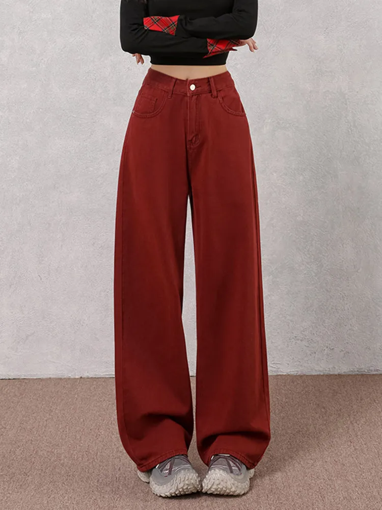 Casual Loose Vintage Straight Baggy Jeans Women Autumnn Winter High Waisted Wash Denim Wide Leg Pants
Casual Loose Vintage Straight Baggy Jeans Women Autumnn Winter High Waisted Wash Denim Wide Leg Pants