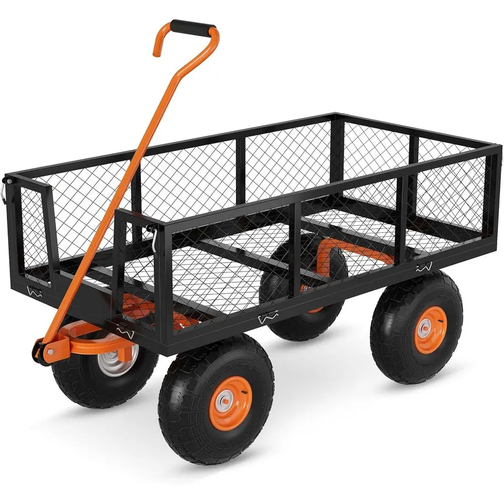 Sturdy Steel Garden Cart Wagon - 3-Function Utility, 900 lbs Capacity, Removable Sides, 10 All-Terrain Wheels, 180° Swivel Handl
Sturdy Steel Garden Cart Wagon - 3-Function Utility, 900 lbs Capacity, Removable Sides, 10 All-Terrain Wheels, 180° Swivel Handl