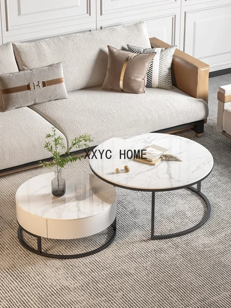 Light Luxury Stone Plate Coffee Table Small Apartment Home Italian Minimalist White Movable round Table
Light Luxury Stone Plate Coffee Table Small Apartment Home Italian Minimalist White Movable round Table