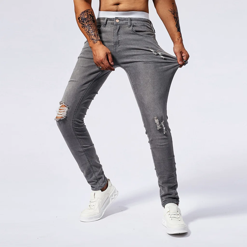 Jeans, Men's Basic Ripped Small Straight Tube Multi-color Scheme Xintang Denim Capital Jeans
Jeans, Men's Basic Ripped Small Straight Tube Multi-color Scheme Xintang Denim Capital Jeans