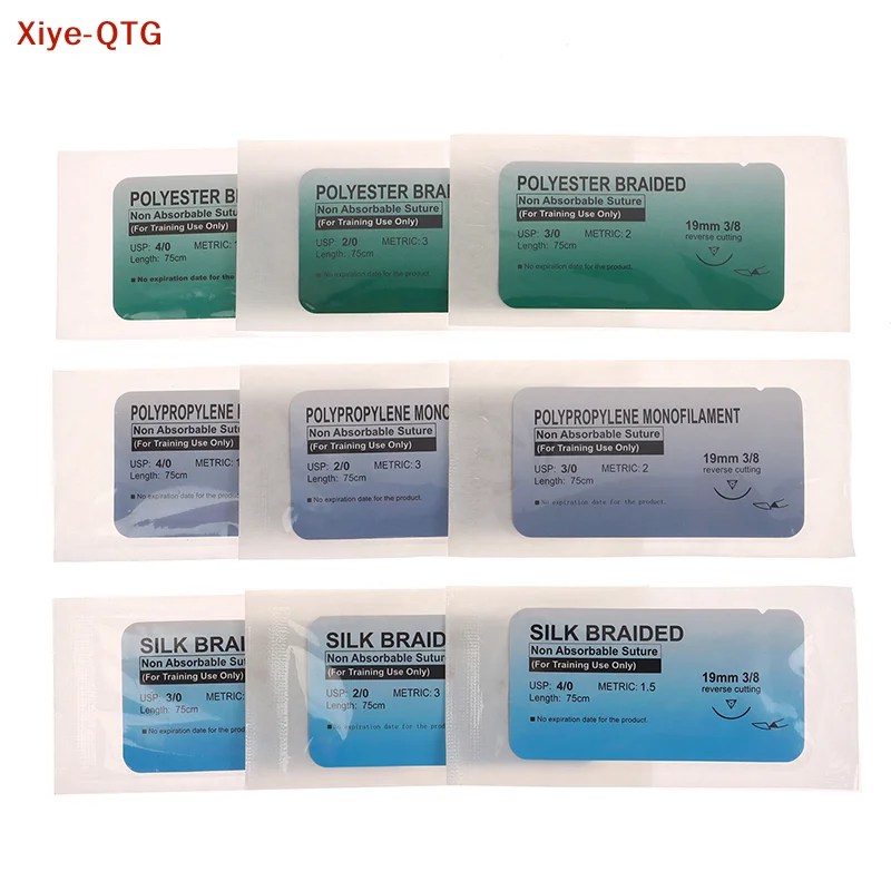 Hot! 10Pcs Polyester Polypropylene Monofilament Medical Thread Needle Surgical Suture Training Thread Suture Practice Kit
Hot! 10Pcs Polyester Polypropylene Monofilament Medical Thread Needle Surgical Suture Training Thread Suture Practice Kit