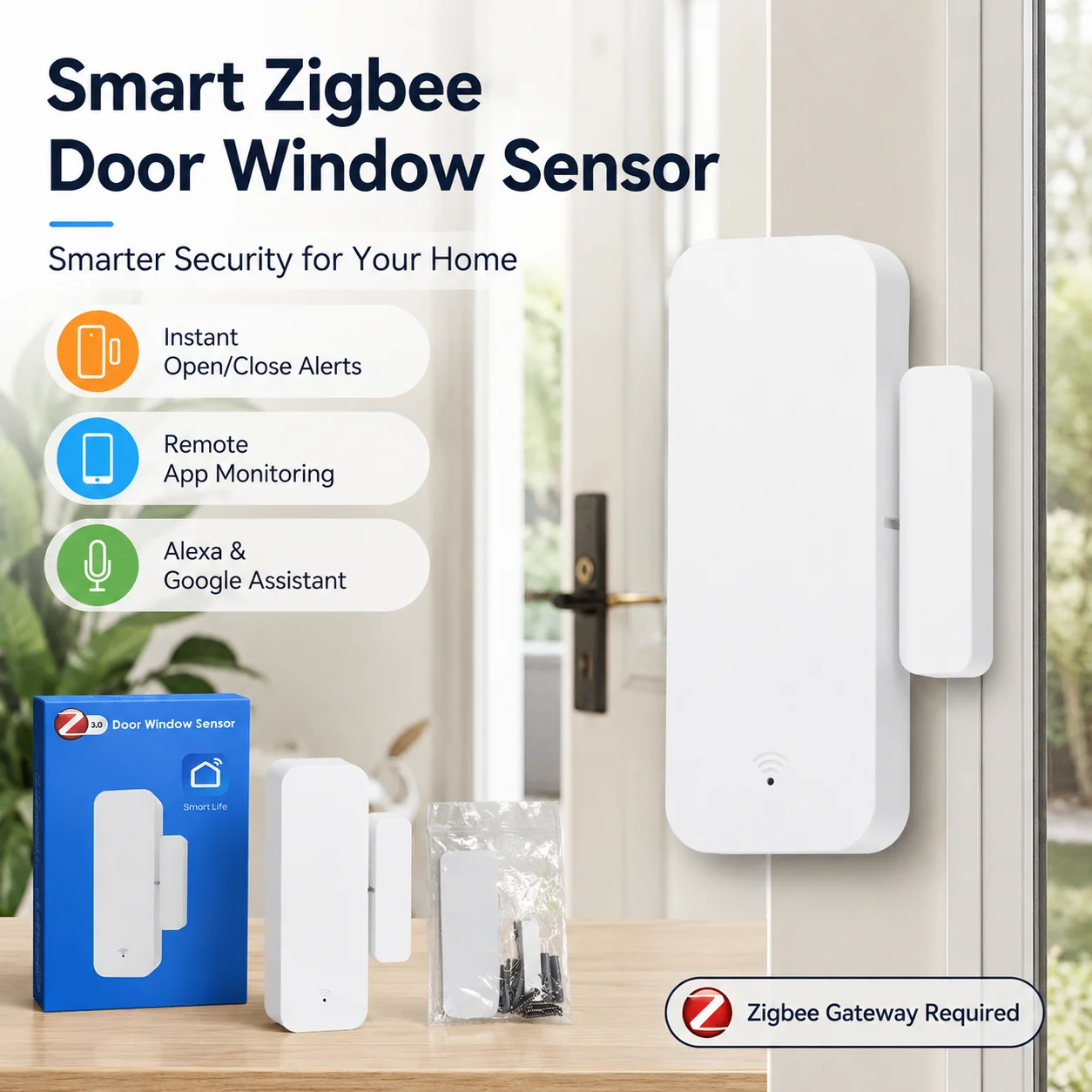 Zigbee Door Window Sensor Smart Home Security Alarm Open Close Detector Tuya Smart Life App Remote Alert Alexa Google Assistant
Zigbee Door Window Sensor Smart Home Security Alarm Open Close Detector Tuya Smart Life App Remote Alert Alexa Google Assistant