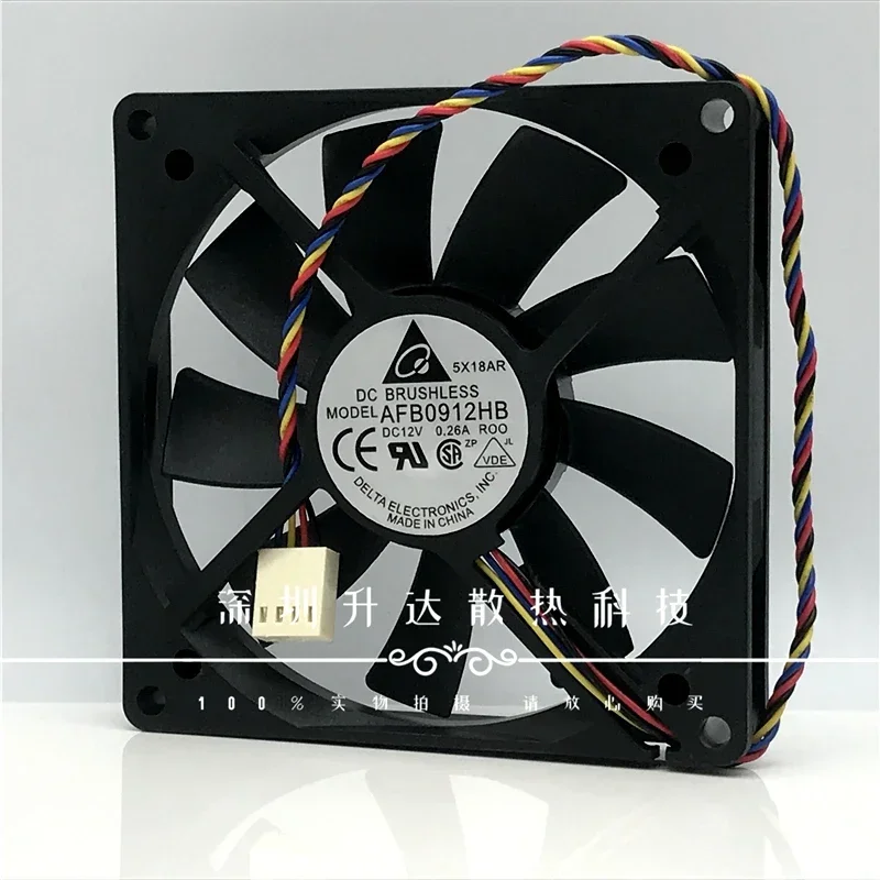 Delta AFB0912DE 12V 0.26A 4-wire PWM temperature control cabinet 9015 double ball ultra-thin fan
Delta AFB0912DE 12V 0.26A 4-wire PWM temperature control cabinet 9015 double ball ultra-thin fan