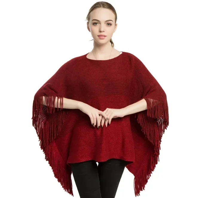 New Gold Wool Large Cloak Shawl Imitation Cashmere Knitted Pullover Women's Coat Warm Girl's Outer Wear Sweater Coat Red
New Gold Wool Large Cloak Shawl Imitation Cashmere Knitted Pullover Women's Coat Warm Girl's Outer Wear Sweater Coat Red