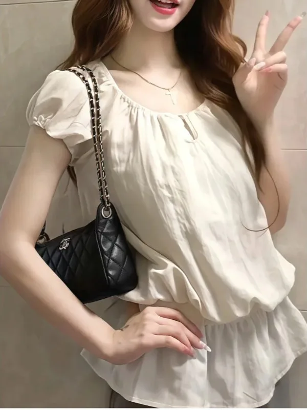 Summer New Waist-Cinching Slimming Top plus Size Beautiful MM Korean Sweet Versatile Design Trendy Short Sleeve Shirt
Summer New Waist-Cinching Slimming Top plus Size Beautiful MM Korean Sweet Versatile Design Trendy Short Sleeve Shirt