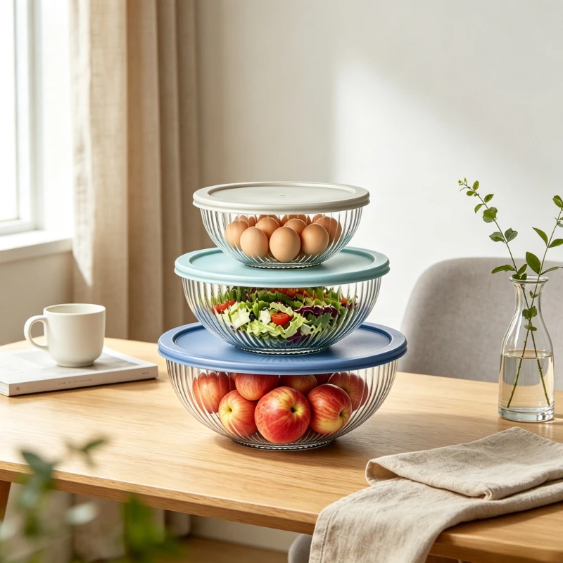 Borosilicate Glass Mixing & Salad Bowl with Ribbed Vertical Pattern, Oven-Safe Heat-Resistant Bowl, Easy-Clean Durable Design
Borosilicate Glass Mixing & Salad Bowl with Ribbed Vertical Pattern, Oven-Safe Heat-Resistant Bowl, Easy-Clean Durable Design