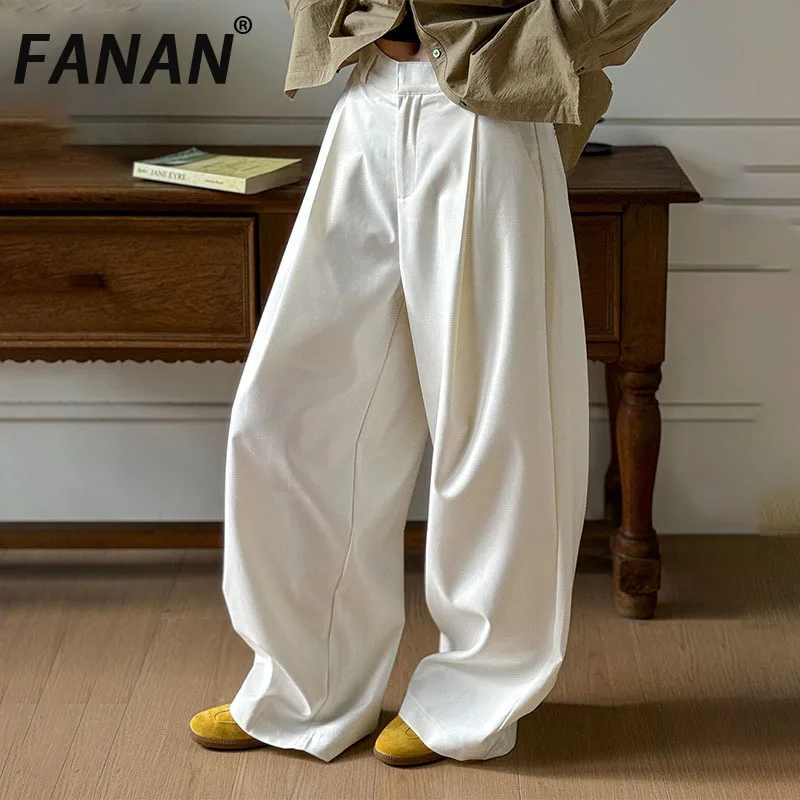 FANAN Minimalism Wide Leg Pants Women's High Waist Straight Loose Trousers Office Lady Solid Clothes Female 2025 Spring New
FANAN Minimalism Wide Leg Pants Women's High Waist Straight Loose Trousers Office Lady Solid Clothes Female 2025 Spring New