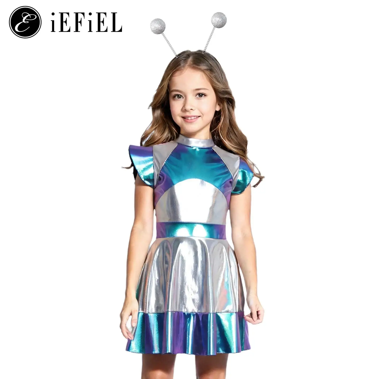 Girls Alien Outerspace Astronaut Costume Shiny Metallic Cap Sleeve Gradients A Line Tutu Dress +Hair Hoop Halloween Robot Sets
Girls Alien Outerspace Astronaut Costume Shiny Metallic Cap Sleeve Gradients A Line Tutu Dress +Hair Hoop Halloween Robot Sets