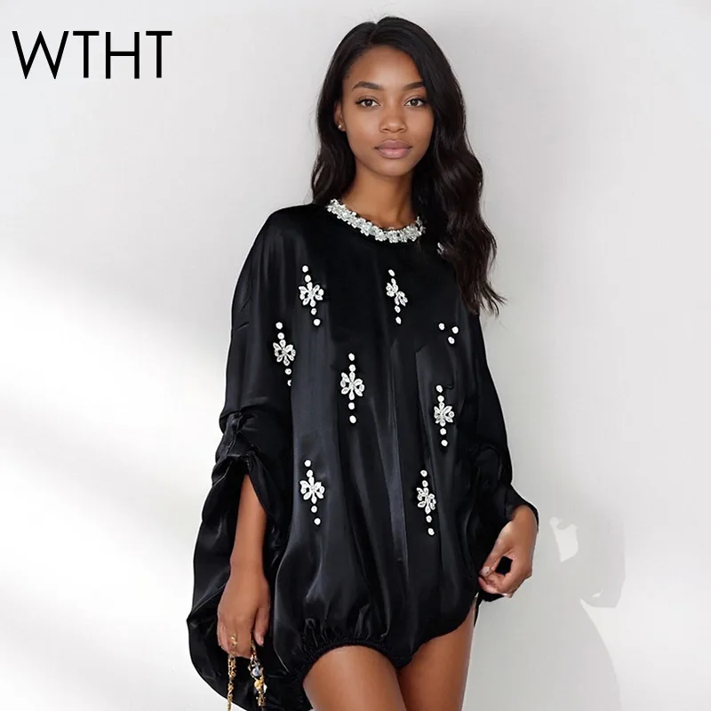 WTHT Fashion New Women's Spliced Heavy Industry Diamonds Loose Shirt 2025 Autumn O-neck Long Sleeves Blouse Female 1LS2669
WTHT Fashion New Women's Spliced Heavy Industry Diamonds Loose Shirt 2025 Autumn O-neck Long Sleeves Blouse Female 1LS2669