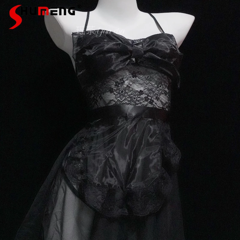 Romantic and Gentle Sexy Lace Nightdress Set Women's Black Bowknot Sheer Backless Nightgowns Female Underwear Sleepshirts
Romantic and Gentle Sexy Lace Nightdress Set Women's Black Bowknot Sheer Backless Nightgowns Female Underwear Sleepshirts