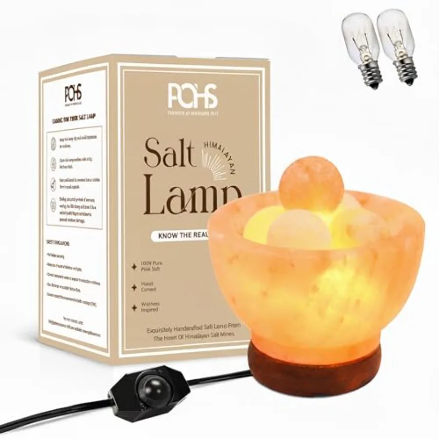 Himalayan Pink Salt Fire Bowl Lamp with 5 Massage Balls, dimmable Switch Electrical Cord, with Replaceable Bulbs, Premium Wood
Himalayan Pink Salt Fire Bowl Lamp with 5 Massage Balls, dimmable Switch Electrical Cord, with Replaceable Bulbs, Premium Wood