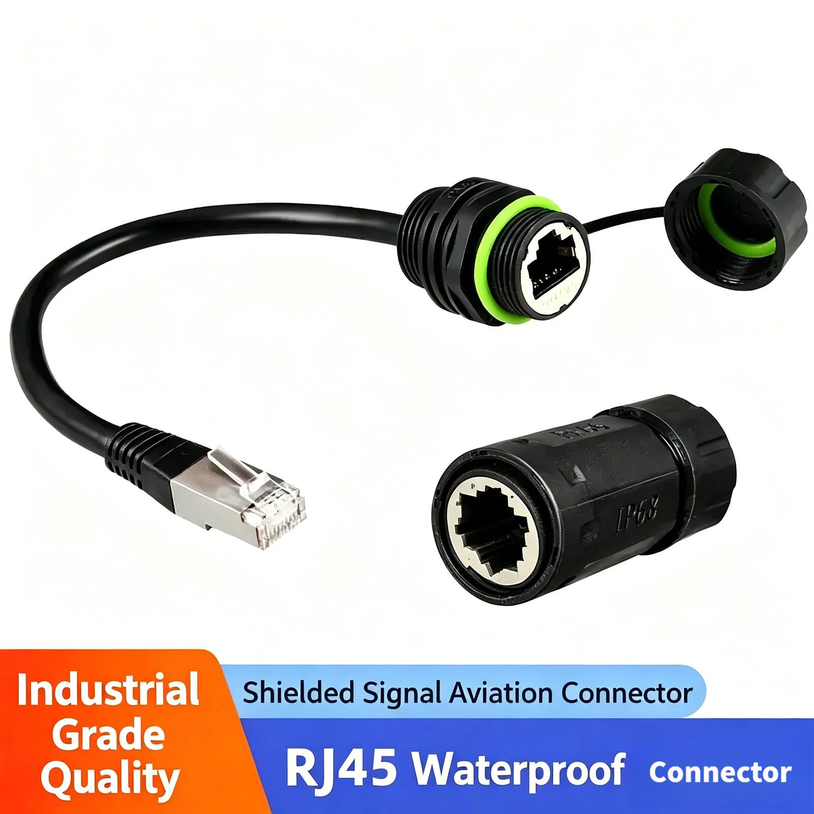New RJ45 Waterproof Connector with Shielded Signal Aviation Plug, IP68 Ethernet Network Cable Connector Outdoor LAN Cable
New RJ45 Waterproof Connector with Shielded Signal Aviation Plug, IP68 Ethernet Network Cable Connector Outdoor LAN Cable