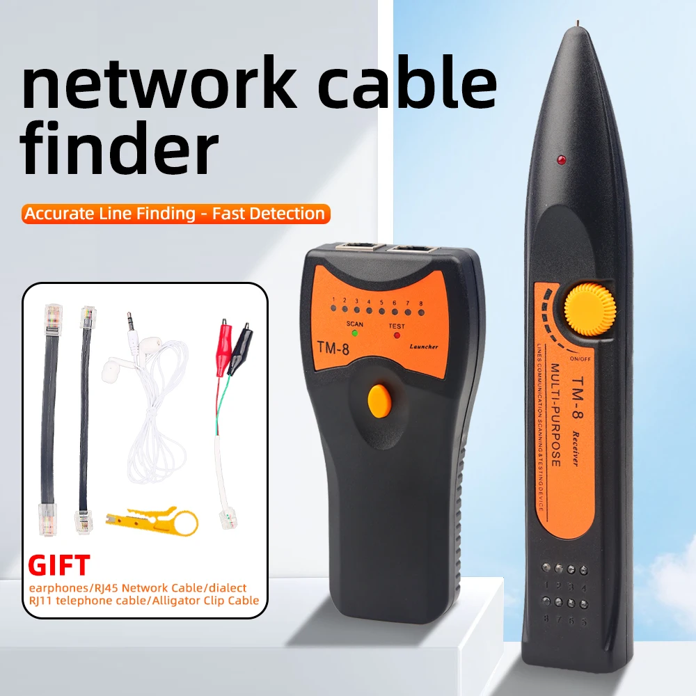 SAIVXIAN TM-8 RJ11 RJ45 Cat5 Cat6 Multifunctional Network Cable Tester Tool Detector Cable Tracker Toner Ethernet Line Checker
SAIVXIAN TM-8 RJ11 RJ45 Cat5 Cat6 Multifunctional Network Cable Tester Tool Detector Cable Tracker Toner Ethernet Line Checker
