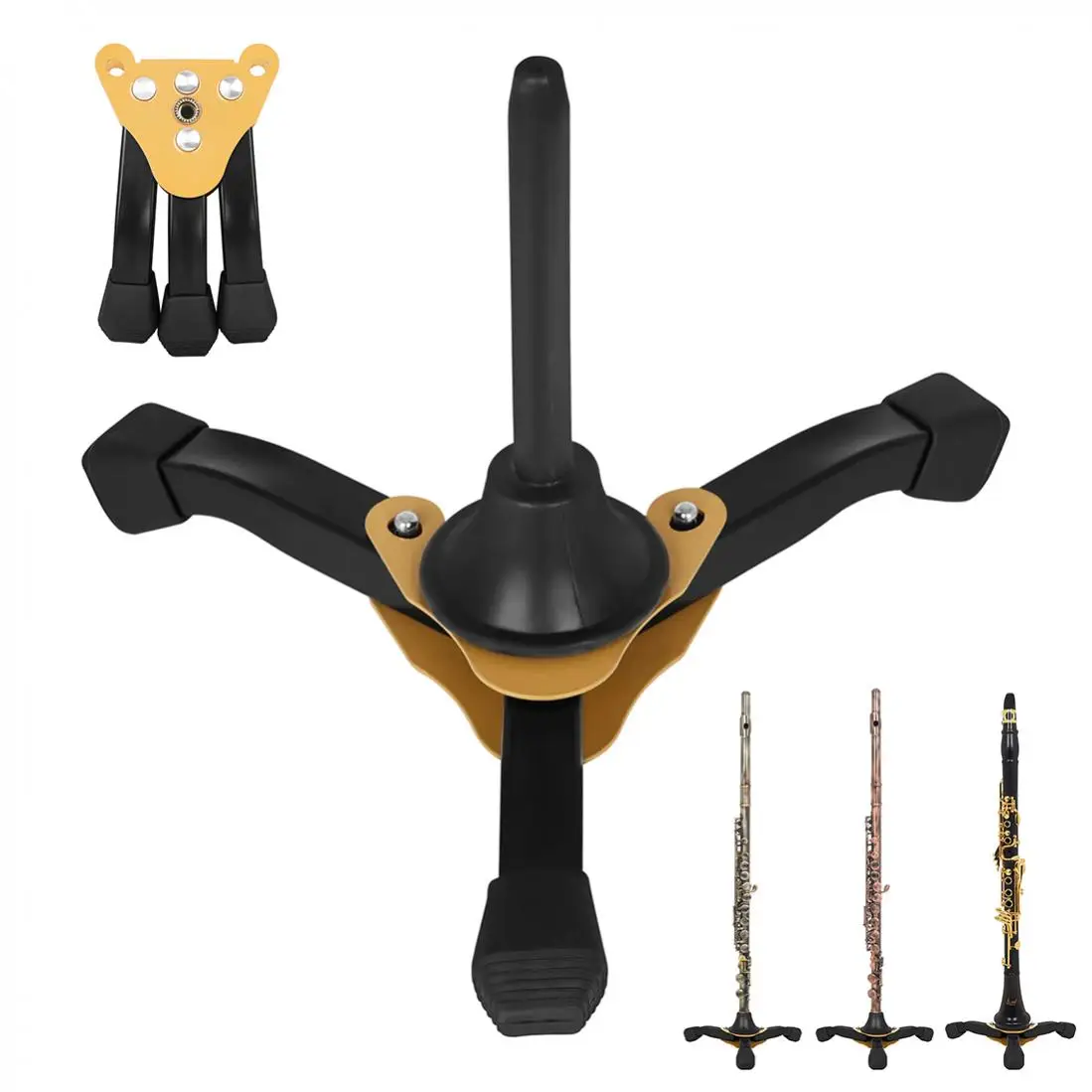 Portable Foldable Thickening Clarinet Flute Tripod Stand, Detachable Woodwind Instrument Holder Accessories
Portable Foldable Thickening Clarinet Flute Tripod Stand, Detachable Woodwind Instrument Holder Accessories