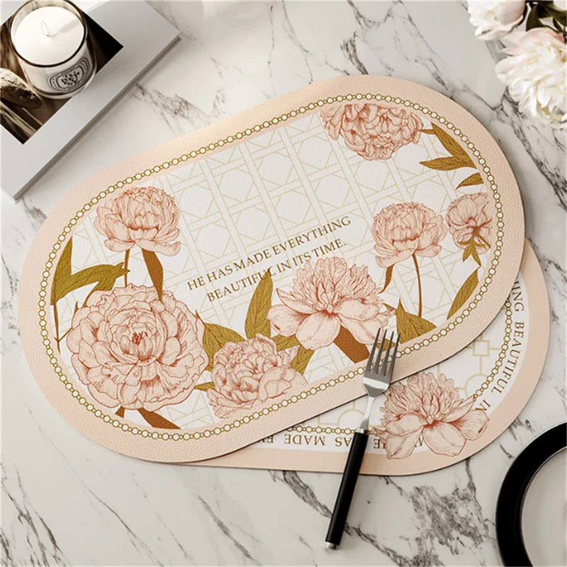 1PCS 30*45cm American PU Leather Placemats Oval Waterproof And Oil Resistant Pink Flower High-end Insulation Table Mat Home Pad
1PCS 30*45cm American PU Leather Placemats Oval Waterproof And Oil Resistant Pink Flower High-end Insulation Table Mat Home Pad