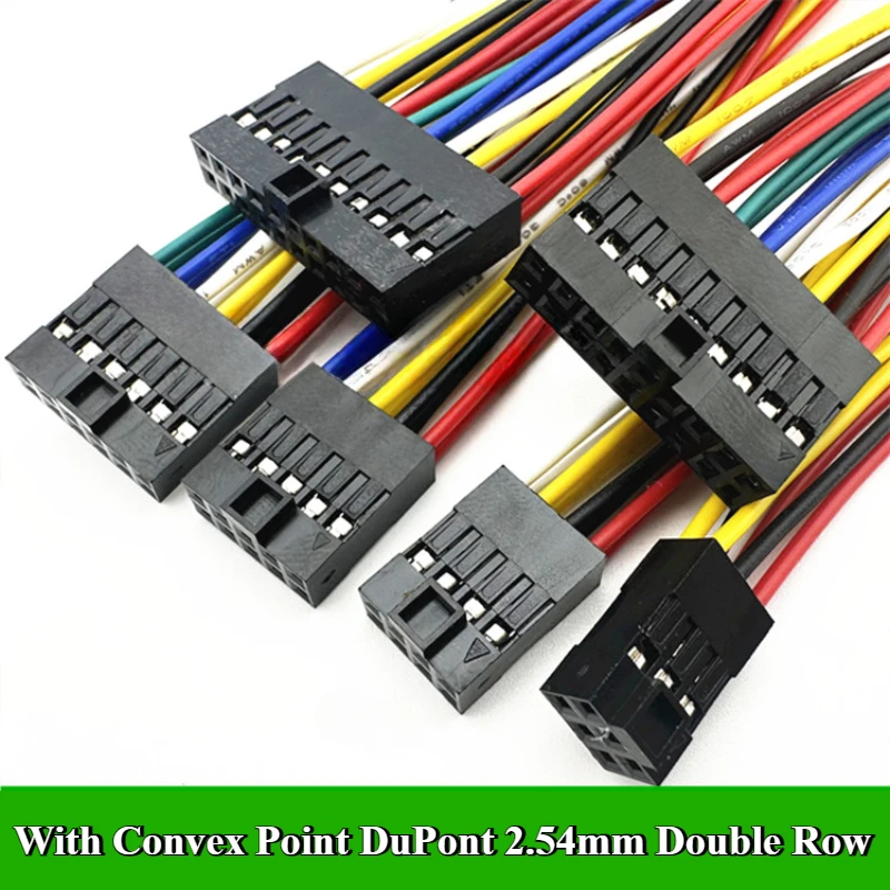 With Convex Point DuPont 2.54mm Terminal Connecting Wire Double Row Single Head 2*3P/4P/5P/6P/7P/8P/9/10P Wire Length 30cm 26AWG
With Convex Point DuPont 2.54mm Terminal Connecting Wire Double Row Single Head 2*3P/4P/5P/6P/7P/8P/9/10P Wire Length 30cm 26AWG