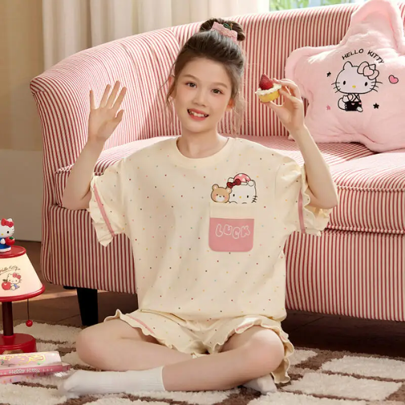 Girls New Short Sleeved Short Home Suit Set Girls Spring Autumn Pajama Student Parent-Child Style Fashionable Soft Two-Piece Set
Girls New Short Sleeved Short Home Suit Set Girls Spring Autumn Pajama Student Parent-Child Style Fashionable Soft Two-Piece Set