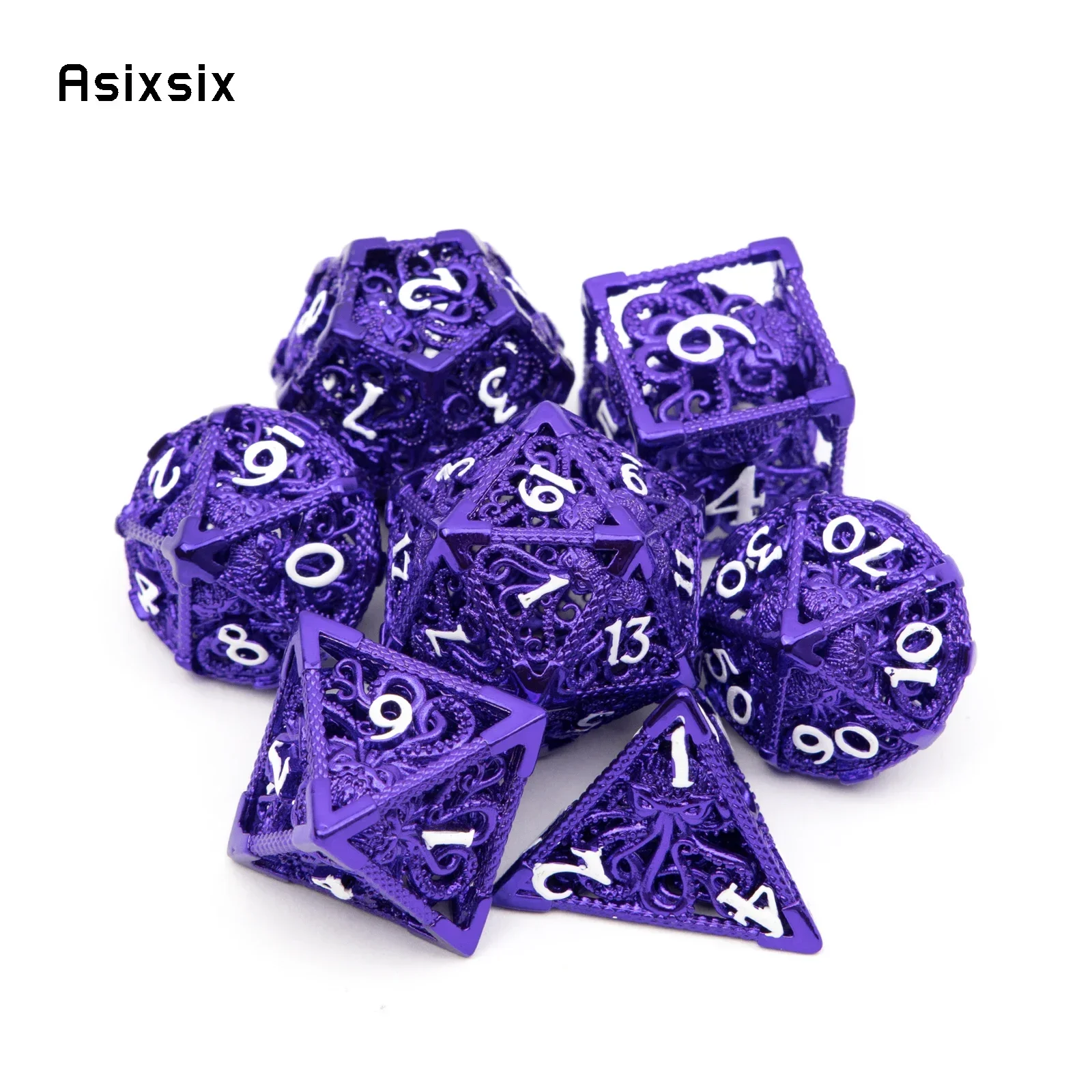 7 Pcs Purple White Squid Hollow Metal , Dnd Dice Set Perfect For Card Games Board Games For Critical Role, Rpgs, D&D
7 Pcs Purple White Squid Hollow Metal , Dnd Dice Set Perfect For Card Games Board Games For Critical Role, Rpgs, D&D