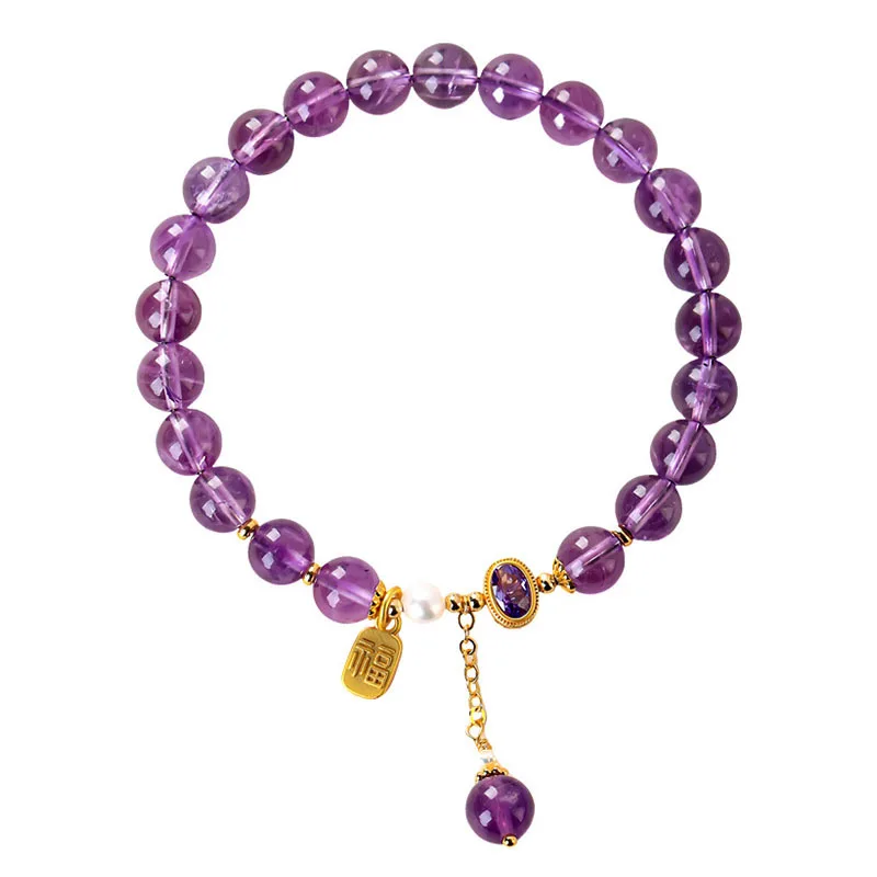New Chinese Style Amethyst Pearl Beaded Bracelet for Women with Ruyi Fortune Pendant Gifts
New Chinese Style Amethyst Pearl Beaded Bracelet for Women with Ruyi Fortune Pendant Gifts