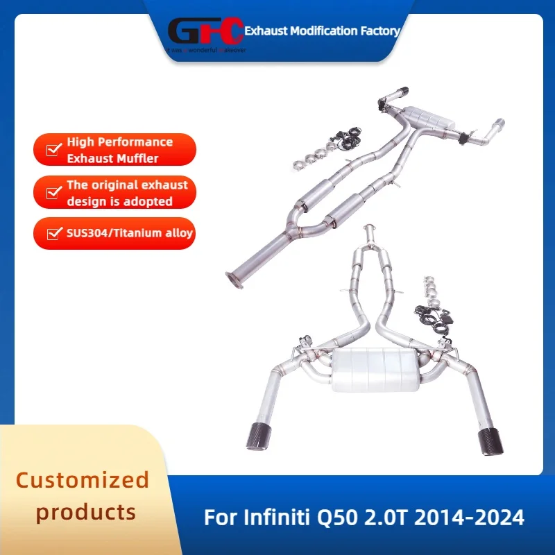 Catback Valvetronic Exhaust Pipe for Infiniti Q50 2.0T 2014-2024 High-Performance Stainless Steel Valve Exhaust Muffler System
Catback Valvetronic Exhaust Pipe for Infiniti Q50 2.0T 2014-2024 High-Performance Stainless Steel Valve Exhaust Muffler System