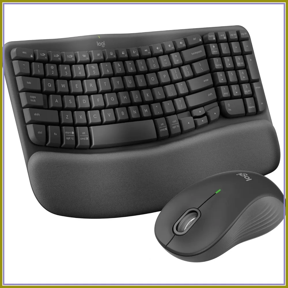 Ergonomic Wireless Keyboard and Mouse Bundle with Integrated Palm-Rest for Windows/Mac - Graphite (Renewed)
Ergonomic Wireless Keyboard and Mouse Bundle with Integrated Palm-Rest for Windows/Mac - Graphite (Renewed)