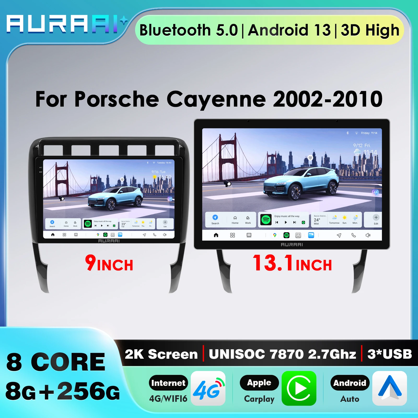 Автомагнитола AURAAI Android 13 RDS для Porsche Cayenne 2002-2010, GPS-навигация, CarPlay, мультимедийный видеоплеер, Wi-Fi
Автомагнитола AURAAI Android 13 RDS для Porsche Cayenne 2002-2010, GPS-навигация, CarPlay, мультимедийный видеоплеер, Wi-Fi