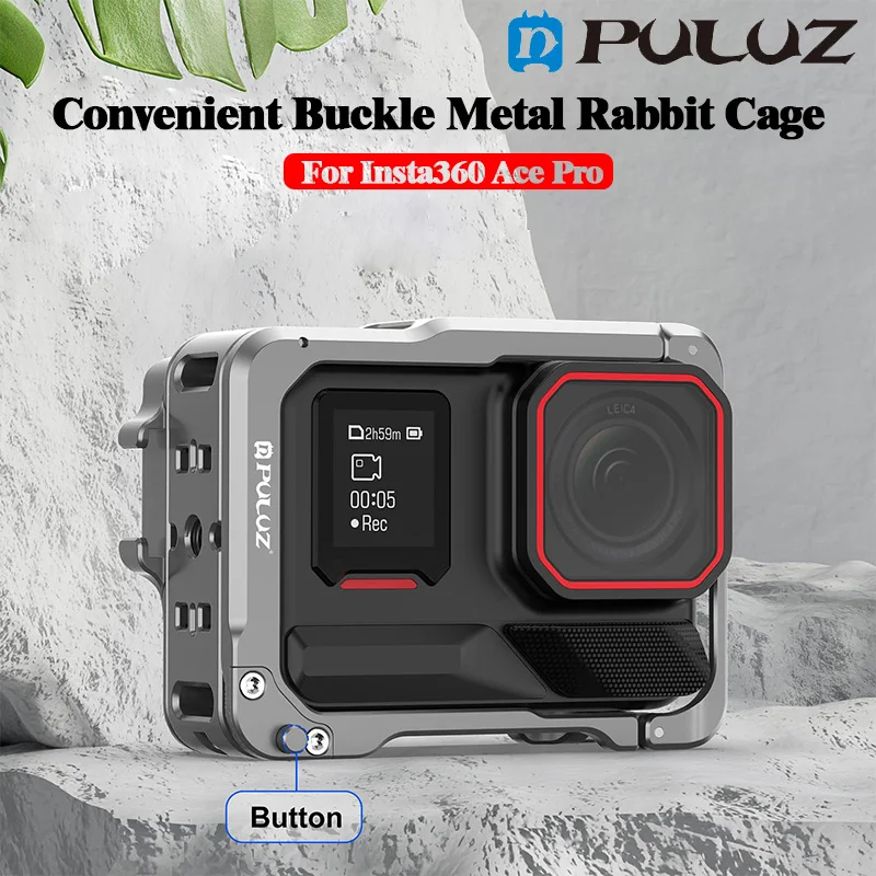PULUZ New ALll Aluminum Alloy Protective Cage for Insta360 Ace Pro 2 Dual Cold Shoe Ace Interface Compatible with GoPro Lenses
PULUZ New ALll Aluminum Alloy Protective Cage for Insta360 Ace Pro 2 Dual Cold Shoe Ace Interface Compatible with GoPro Lenses