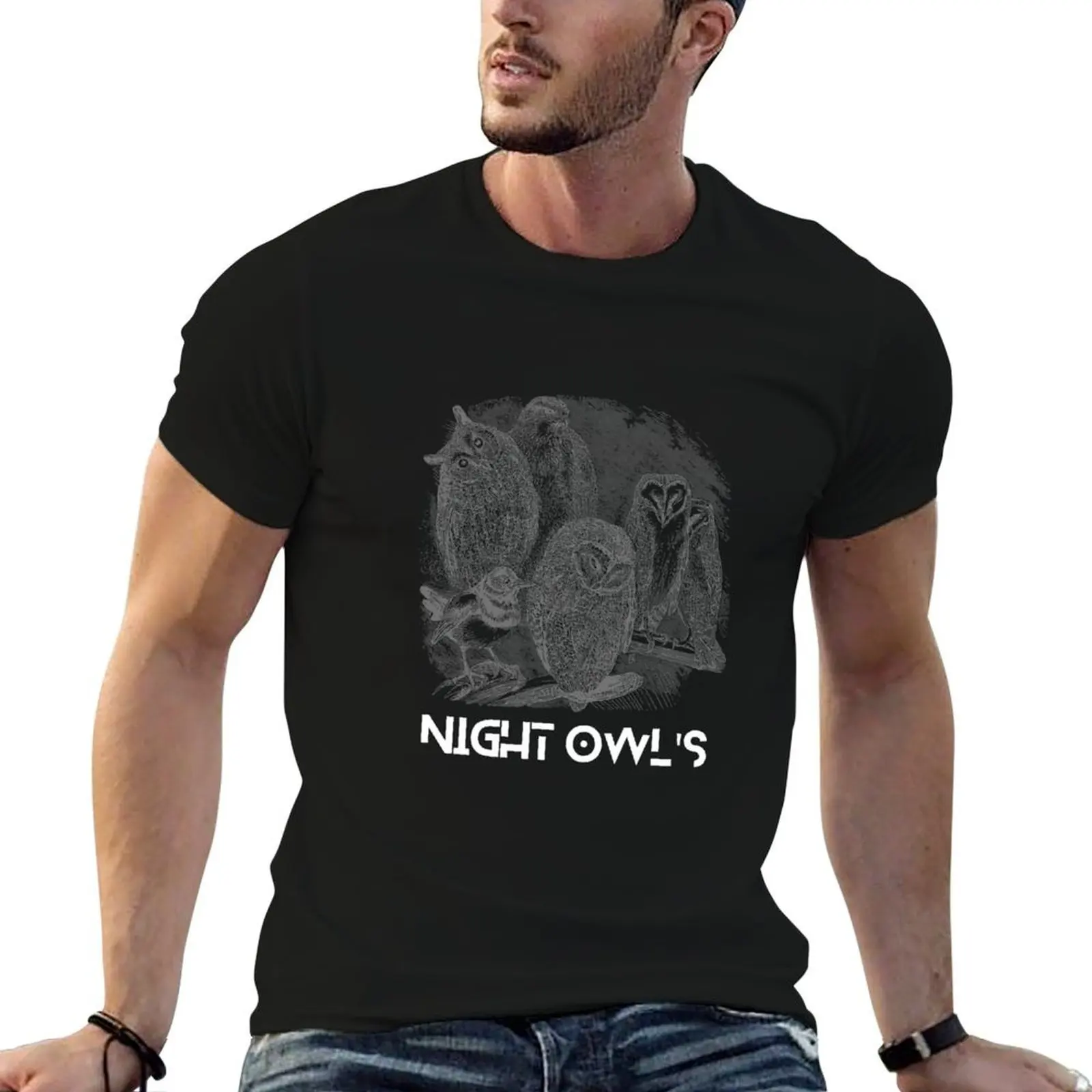 Night owl's Black Background T-Shirt man t shirt cotton high quality cotton t shirt pack T-Shirt
Night owl's Black Background T-Shirt man t shirt cotton high quality cotton t shirt pack T-Shirt